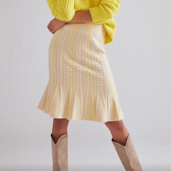 Anthropologie Maeve Cable Knit Flare Skirt - Picture 1 of 10